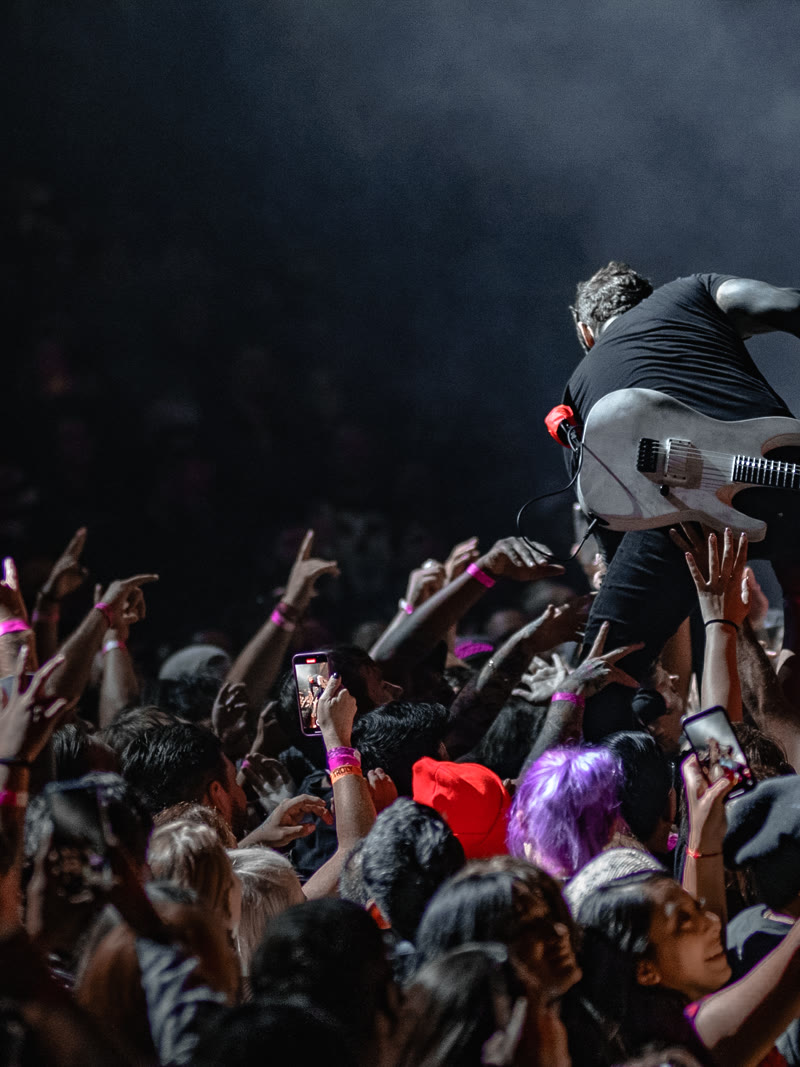 Hands up in the crowd at the Garden Amp Theater