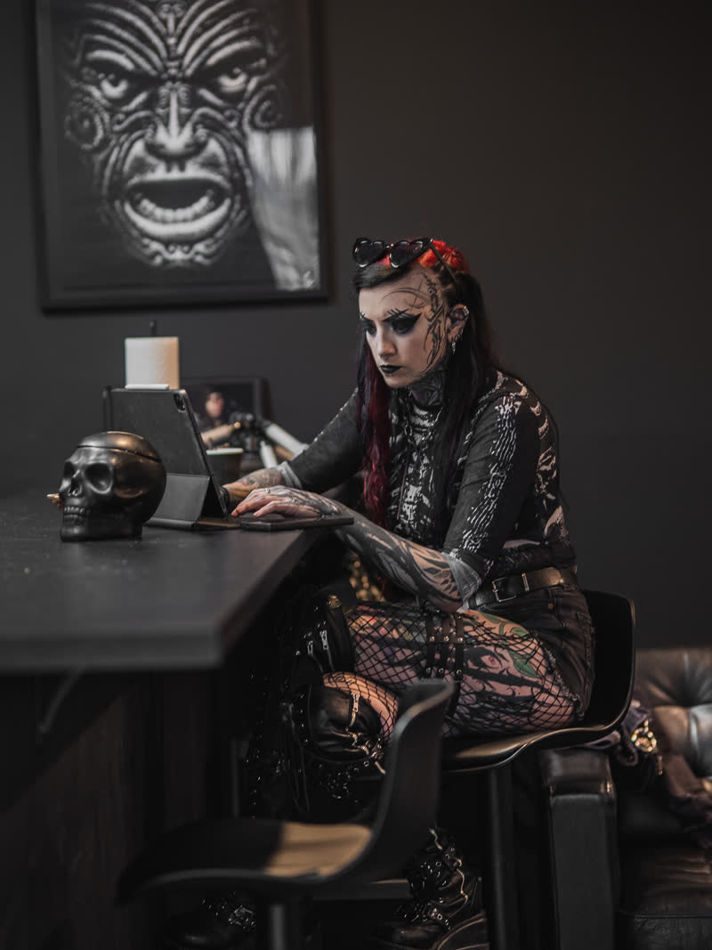 Portrait in the tattoo studio