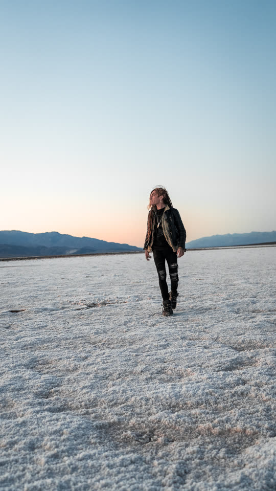 Walking out across the salt