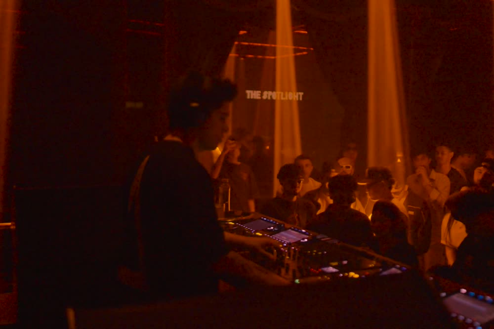 Wide of the booth with the room behind it