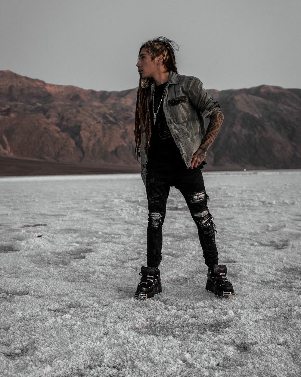 Standing portrait on the salt flats