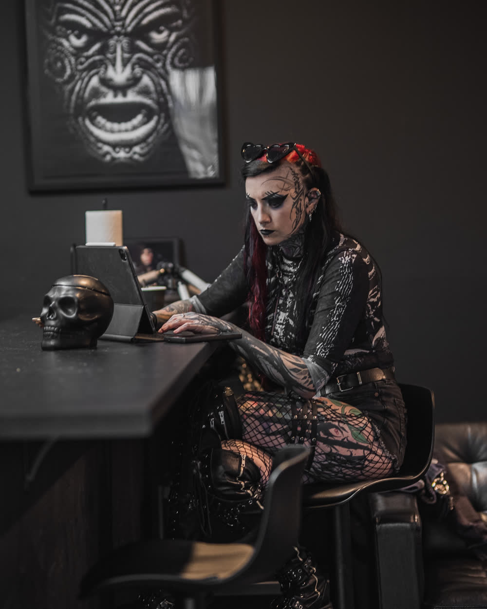 Portrait in the tattoo studio